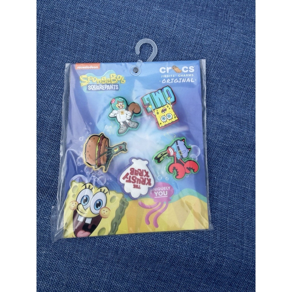 NIP SpongeBob Bubbles Crocs Jibbitz 5 Charms Uniquely You